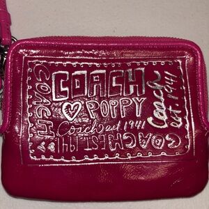 Coach Poppy Fuchsia Wristlet